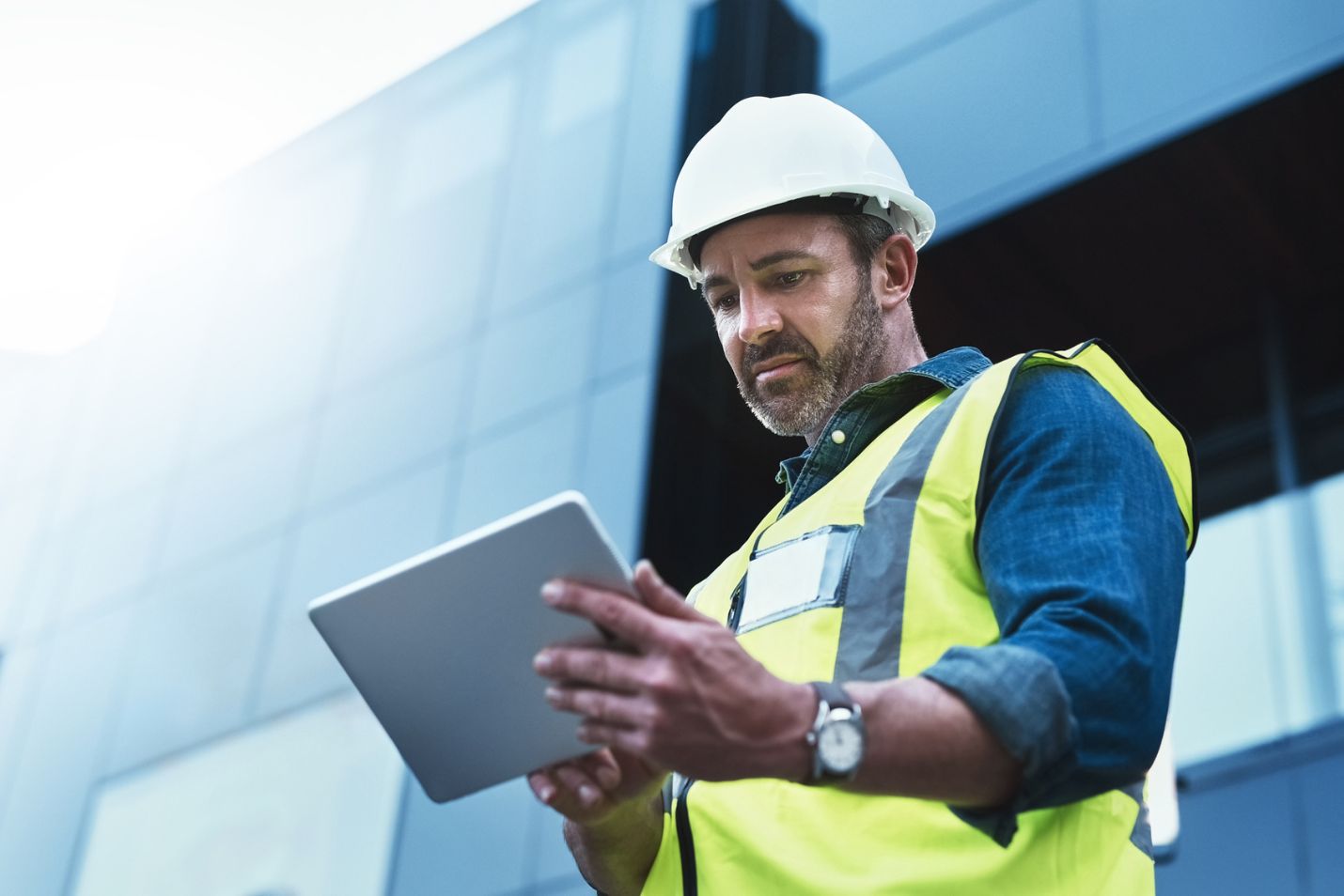 Building inspector on site